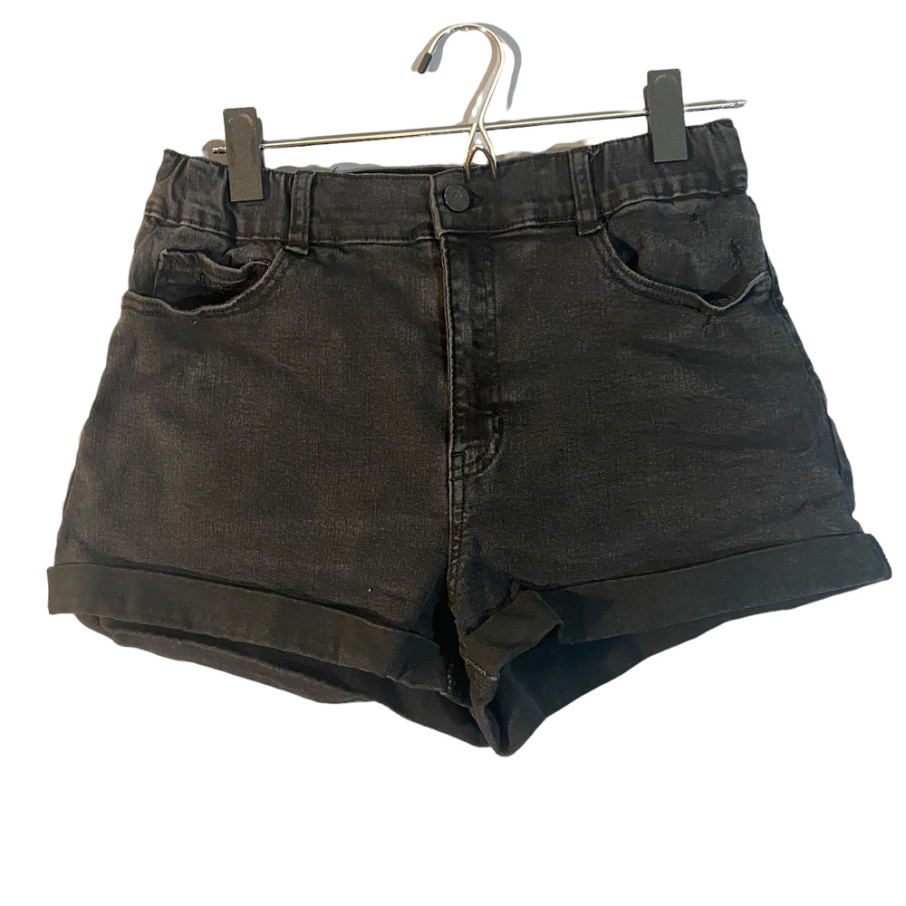 Sincerely Jules Black Cotton Blend Cuffed Denim Jean Shorts Women Sz 9/29